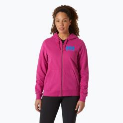 Bluza damska Helly Hansen HH Logo Full Zip Hoodie 2.0. Czerwone bluzy damskie Helly Hansen, bez wzorów, bez kaptura. Za 339.99 zł.