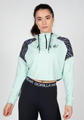 Zion Cropped Bluza z kapturem - Zielony. Zielone bluzy damskie GORILLA WEAR, m, bez wzorów, z elastanu, z kapturem. Za 279.00 zł.