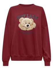 ONLY Bluza w kolorze czerwonym rozmiar: M. Czerwone bluzy damskie Only, m, bez wzorów, bez kaptura. Za 100.28 zł.