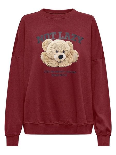 ONLY Bluza w kolorze czerwonym rozmiar: M. Czerwone bluzy damskie Only, m, bez wzorów, bez kaptura. Za 109.52 zł.
