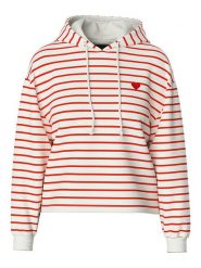 Pieces Bluza "Chilli" w kolorze kremowo-czerwonym rozmiar: M. Brązowe bluzy damskie Pieces, m, bez wzorów, z kapturem. Za 118.01 zł.