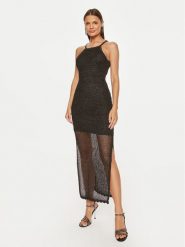 Guess Sukienka letnia W4YK50 Z37G0 Czarny Bodycon Fit. Czarne sukienki damskie Guess, z aplikacjami, z syntetyku, bez ramiączek. Za 529.99 zł.