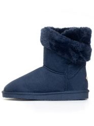 ISLAND BOOT Botki zimowe "Arine" w kolorze granatowym rozmiar: 37. Niebieskie botki damskie Island Boot, na zimę, z materiału, bez obcasa, bez zapięcia. Za 153.34 zł.