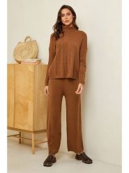 Soft Cashmere Spodnie w kolorze jasnobrązowym rozmiar: 34/36. Brązowe spodnie materiałowe damskie Soft Cashmere, bez wzorów, z kaszmiru. Za 130.99 zł.
