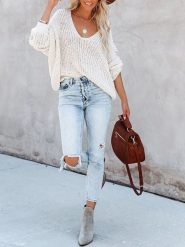 LA Angels Sweter w kolorze kremowym rozmiar: M. Brązowe swetry klasyczne damskie LA Angels, m, bez kołnierzyka. Za 183.59 zł.