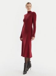 Artigli Sukienka dzianinowa ACAB003090 Bordowy Regular Fit. Czerwone sukienki damskie Artigli, bez wzorów, z dzianiny, bez ramiączek. Za 279.99 zł.