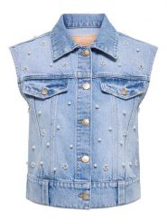 ONLY Kamizelka Onur 15366346 Niebieski Regular Fit. Niebieskie kamizelki damskie Only, xs, bez wzorów, z bawełny, bez kaptura. Za 299.99 zł.