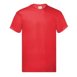 Oryginalna Bawełniana Koszulka Unisex Dla Dorosłych. Czerwone bluzki damskie Fruit of the Loom, xl, bez wzorów, z bawełny, sportowe, bez kołnierzyka, bez ramiączek. Za 32.99 zł.