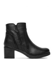 Go Soft Botki CEO-WBN-DIANA-5666-01 Czarny. Czarne botki damskie GO SOFT, z materiału, bez obcasa, na słupku, bez zapięcia. Za 199.99 zł.