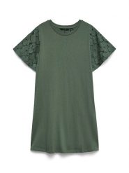 Vero Moda Sukienka w kolorze ciemnozielonym rozmiar: XL. Zielone sukienki damskie Vero Moda, bez wzorów, z bawełny, bez ramiączek. Za 129.95 zł.