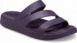 Klapki Dla Dorosłych Crocs Getaway Strappy. Brązowe klapki damskie Crocs, bez wzorów, z materiału, bez obcasa, bez zapięcia. Za 139.99 zł.