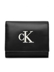 Calvin Klein Portfel LV04F1156G Czarny. Czarne portfele damskie Calvin Klein, bez wzorów, ze skóry. Za 249.99 zł.