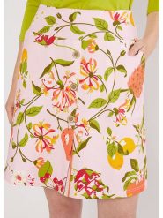 Blutsgeschwister Szorty "Rainbowfull of light vitamins" w kolorze jasnoróżowo-zielonym rozmiar: L. Różowe szorty damskie Blutsgeschwister, bez wzorów, z bawełny, z podwyższonym stanem. Za 113.90 zł.