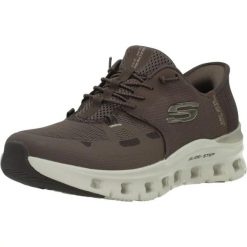 Buty SKECHERS GLIDE-STEP PRO RADIANT STRI Brązowy. Brązowe obuwie trekkingowe damskie Skechers, z materiału, bez zapięcia. Za 394.99 zł.