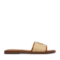 Klapki Beverly Hills Polo Club. Brązowe klapki damskie Beverly Hills Polo Club, bez wzorów, bez obcasa, bez zapięcia. Za 139.99 zł.