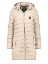 Canadian Peak Płaszcz pikowany "Atikamapeak" w kolorze beżowym rozmiar: L. Brązowe płaszcze damskie Canadian Peak, l, bez wzorów, bez kaptura. Za 130.99 zł.