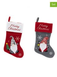 Hollybell Skarpety świąteczne (2 szt.) w kolorze szaro-czerwonym rozmiar: onesize. Czerwone skarpetki damskie Hollybell, bez wzorów, z materiału. Za 39.31 zł.