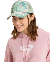Czapka Trucker dla Kobiety INTO THE SUN Zielony. Zielone czapki z daszkiem damskie Roxy, bez wzorów, z materiału. Za 129.99 zł.