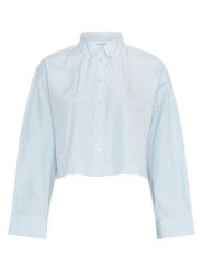 MOSS COPENHAGEN Bluzka "Liene" w kolorze błękitnym rozmiar: M/L. Niebieskie bluzki damskie Moss Copenhagen, l, bez wzorów, z bawełny, bez kołnierzyka, bez ramiączek. Za 204.48 zł.