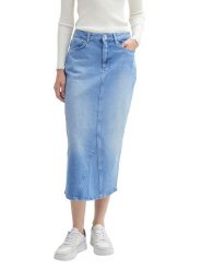 TOM TAILOR Denim Spódnica dżinsowa w kolorze błękitnym rozmiar: XS. Niebieskie spódnice damskie TOM TAILOR DENIM, na co dzień, xs, bez wzorów, z bawełny, midi. Za 79.03 zł.