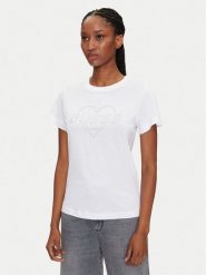 Guess T-Shirt V5GI10 K9RM1 Biały Regular Fit. Białe t-shirty damskie Guess, s, z aplikacjami, z bawełny, bez kołnierzyka. Za 109.99 zł.
