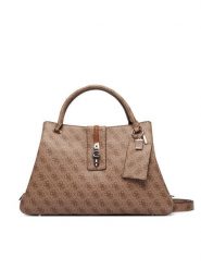 Guess Torebka Yvonne Logo HWSG23 78220 Brązowy jasny. Brązowe kuferki damskie Guess, ze skóry, bez dodatków. Za 674.99 zł.