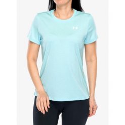 Koszulka treningowa damska Under Armour UA Tech Twist SS. Zielone koszulki sportowe damskie Under Armour, bez wzorów, bez ramiączek. Za 89.99 zł.
