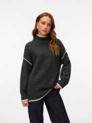 Vero Moda Sweter w kolorze antracytowym rozmiar: XS. Czarne swetry klasyczne damskie Vero Moda, xs, z wełny, bez kołnierzyka. Za 109.78 zł.