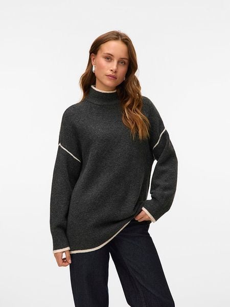 Vero Moda Sweter w kolorze antracytowym rozmiar: L. Czarne swetry klasyczne damskie Vero Moda, l, z wełny, bez kołnierzyka. Za 152.62 zł.