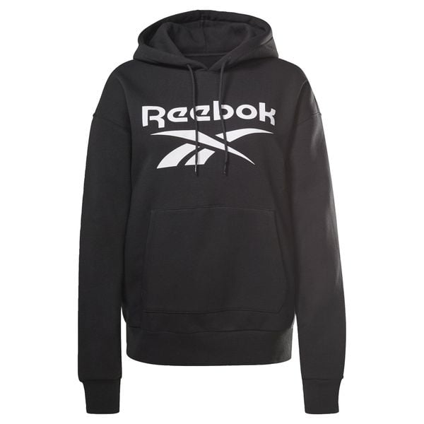 Damska bluza z kapturem Reebok Identity Logo Fleece. Czarne bluzy damskie Reebok, s, bez wzorów, z bawełny, z kapturem. Za 99.00 zł.