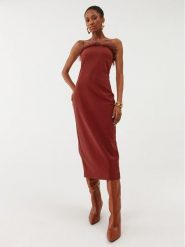 Patrizia Pepe Sukienka koktajlowa 8A1202/A6F5-R799 Czerwony Slim Fit. Czerwone sukienki damskie Patrizia Pepe, bez wzorów, z syntetyku, wizytowe, bez ramiączek. Za 2,349.00 zł.