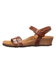 Papillio Skórzane sandały "Lana" w kolorze brązowym na koturnie rozmiar: 38. Brązowe sandały damskie Papillio, bez wzorów, z otwartym noskiem, bez obcasa, na koturnie, bez zapięcia. Za 152.62 zł.