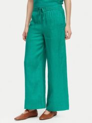 Tommy Hilfiger Spodnie materiałowe WW0WW48970 Zielony Relaxed Fit. Zielone spodnie materiałowe damskie Tommy Hilfiger, bez wzorów, ze lnu. Za 489.99 zł.