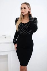 Sukienka dzianinowa ze srebrnym wzorem czarna. Czarne sukienki damskie KESI, bez wzorów, z dzianiny, eleganckie, bez ramiączek. Za 238.37 zł.