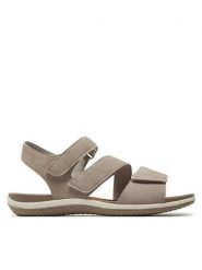 Geox Sandały D Sandal Vega D35R6A 000EK C5004 Beżowy. Brązowe sandały damskie Geox, bez wzorów, ze skóry, bez obcasa, na płaskiej podeszwie, bez zapięcia. Za 299.99 zł.
