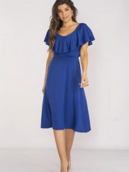 Sukienka Model A659 Blue - awama. Niebieskie sukienki damskie Awama, bez wzorów, z elastanu, eleganckie, bez ramiączek. Za 276.30 zł.