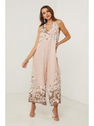 Fleur de Lin Kombinezon w kolorze jasnoróżowym rozmiar: XL. Różowe kombinezony damskie Fleur de Lin, xl, bez wzorów, ze lnu, bez kołnierzyka, bez ramiączek. Za 249.95 zł.