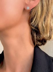 OR Carats Złote kolczyki-wkrętki z diamentami i kamieniami szlachetnymi rozmiar: onesize. Szare kolczyki damskie OR Carats, z diamentem, złote. Za 830.67 zł.