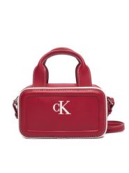 Calvin Klein Torebka Contrast Ck Mini Bauletto Bag LV04F1257G Bordowy. Czerwone torebki klasyczne damskie Calvin Klein, ze skóry, bez dodatków. Za 369.99 zł.