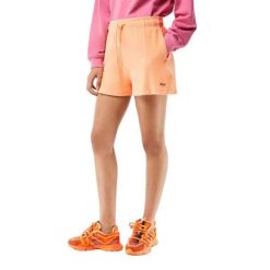 Spodenki damskie Lacoste. Brązowe spodenki sportowe damskie Lacoste, na lato, l, z aplikacjami, z dzianiny, z podwyższonym stanem. Za 327.00 zł.