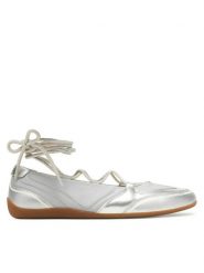 KARL LAGERFELD Baleriny Altia KL66111 Srebrny. Szare balerinki damskie KARL LAGERFELD, bez wzorów, ze skóry. Za 799.99 zł.