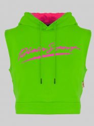 Plein Sport Bluza w kolorze jasnozielonym rozmiar: M. Zielone bluzy damskie Plein Sport, m, bez wzorów, z bawełny, z kapturem. Za 210.81 zł.