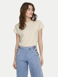 ONLY T-Shirt Erica 15308926 Beżowy Oversize. Brązowe t-shirty damskie Only, l, bez wzorów, z bawełny, bez kołnierzyka. Za 79.99 zł.