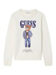 Guess Sweter L6RR04 Z2ZK2 Écru Regular Fit. Swetry chłopięce Guess, z syntetyku, bez kołnierzyka. Za 269.99 zł.