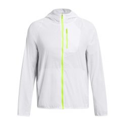 Damska wodoodporna kurtka z kapturem Under Armour Launch Lightweight. Białe kurtki damskie Under Armour, bez wzorów, z kapturem. Za 438.00 zł.