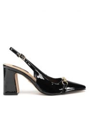 Nine West Sandały PD0023-01 Czarny. Czarne sandały damskie Nine West, bez wzorów, z materiału, bez obcasa, na słupku, bez zapięcia. Za 249.99 zł.
