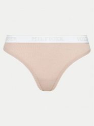 Tommy Hilfiger Stringi UW0UW05539 Beżowy. Brązowe stringi Tommy Hilfiger, bez wzorów, z syntetyku. Za 49.99 zł.