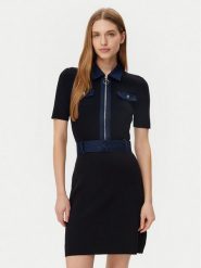 Morgan Sukienka dzianinowa 251-RMJEAN Czarny Slim Fit. Czarne sukienki damskie Morgan, bez wzorów, z dzianiny, bez ramiączek. Za 279.99 zł.
