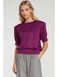 Nife Koszulka w kolorze fioletowym rozmiar: 38. Różowe bluzki damskie Nife, bez wzorów, bez kołnierzyka, bez ramiączek. Za 187.52 zł.