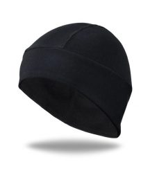 Ocieplana Lekka Czapka Kolarska pod Kask LUXA Core Black (jesień / wiosna). Czarne czapki damskie ONE, na jesień, bez wzorów, z materiału. Za 99.00 zł.